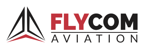 logo FLYCOM AVIATION – ČRN brez ozadja